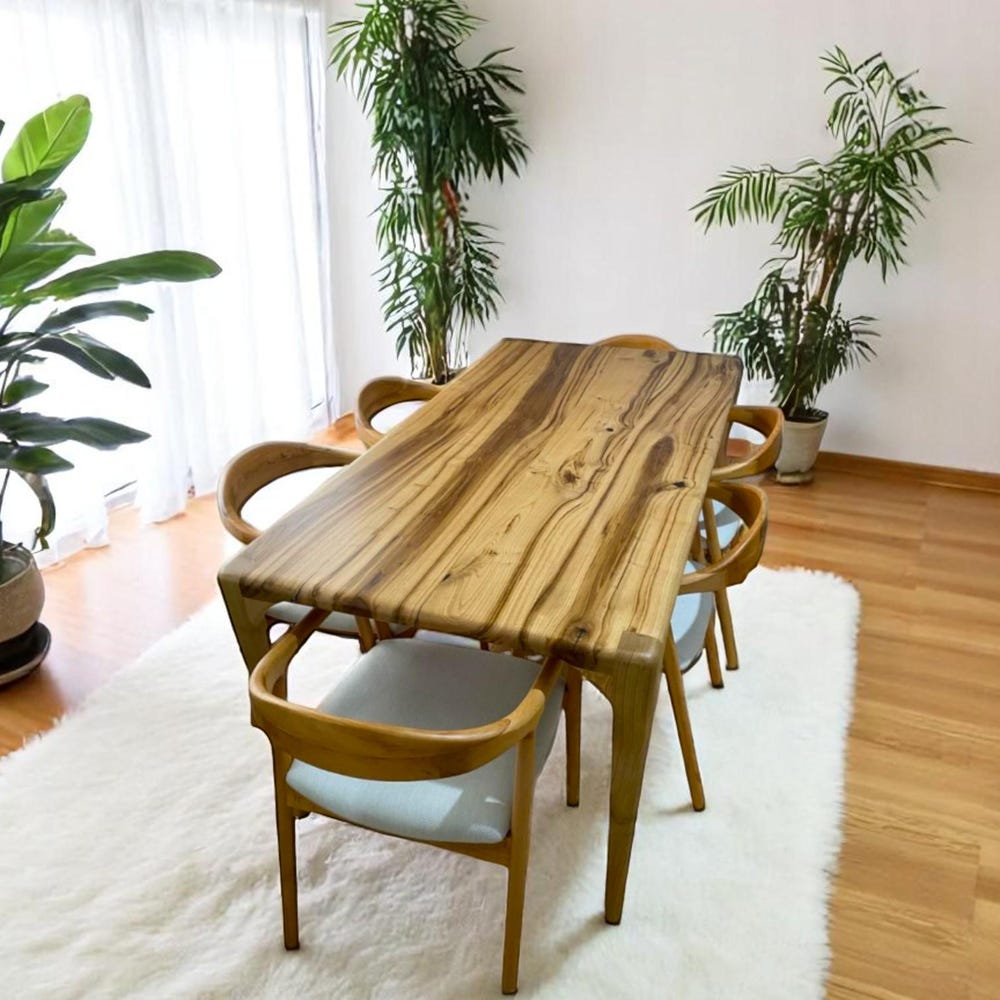 Live Edge Walnut Dining Table, Modern Handcrafted Wood Kitchen & Dining Table, Unique Natural Wood Table for Home - Image 7