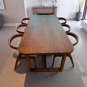 Live Edge Walnut Dining Table - Handcrafted Wooden Farmhouse Kitchen Table, Walnut Wood Dining Table, Rustic Walnut Table