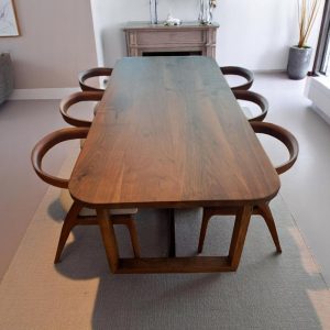 Live Edge Walnut Dining Table - Handcrafted Wooden Farmhouse Kitchen Table, Walnut Wood Dining Table, Rustic Walnut Table