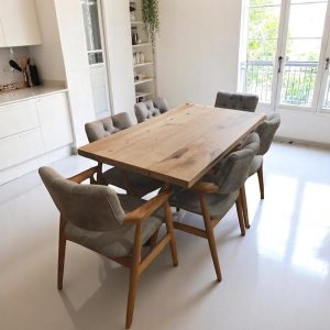 Live Edge Solid Walnut Wood Dining Table, Handcrafted Modern Walnut Dining Table, Natural Edge Wood Table