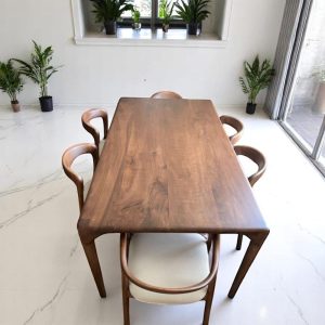 Walnut Wood Dining Table Handmade Rustic Modern Kitchen Table Solid Wood Furniture