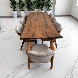 Walnut Wood Dining Table Handcrafted Modern Kitchen & Dining Room Furniture Solid Wood Table