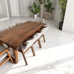Walnut Live Edge Dining Table - Custom Handcrafted Wood Kitchen & Modern Dining Furniture