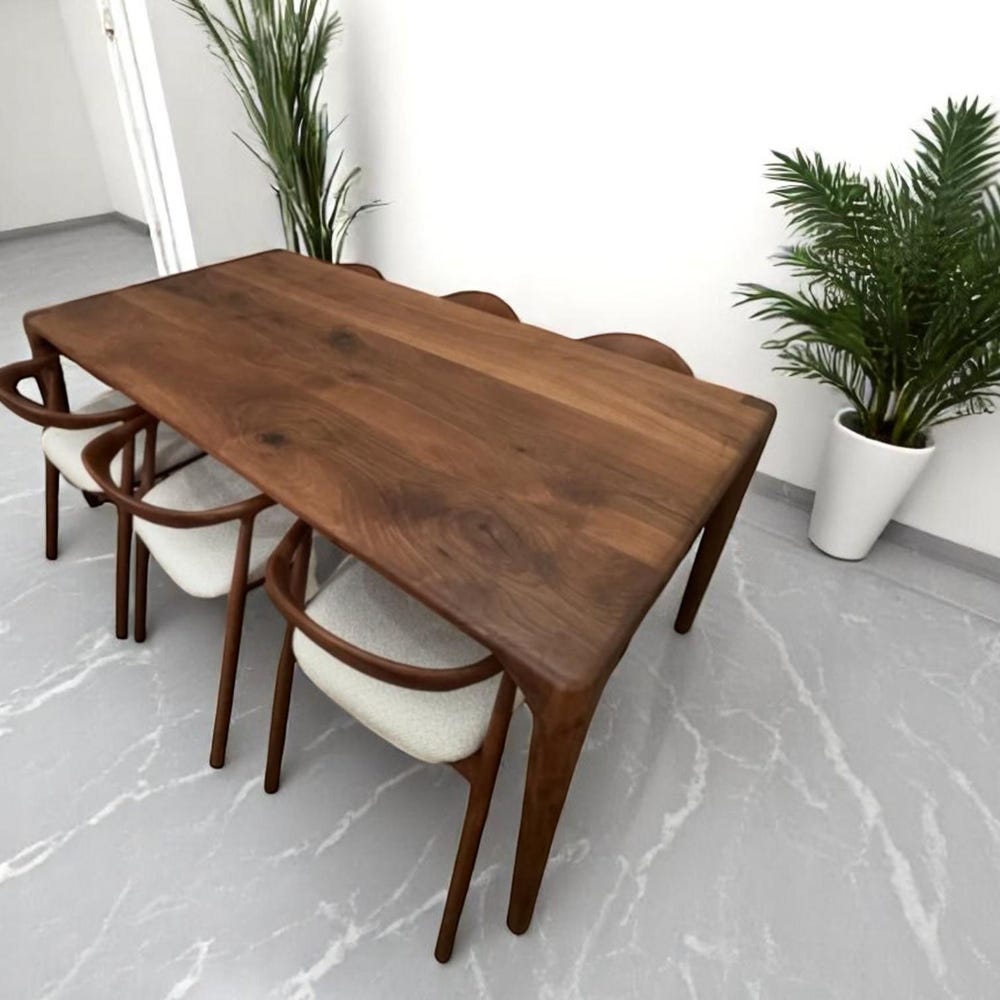 Custom Walnut Dining Table – Handcrafted Modern Wood Kitchen Table, Rustic & Contemporary Design, Unique Solid Wood Furniture - Image 8