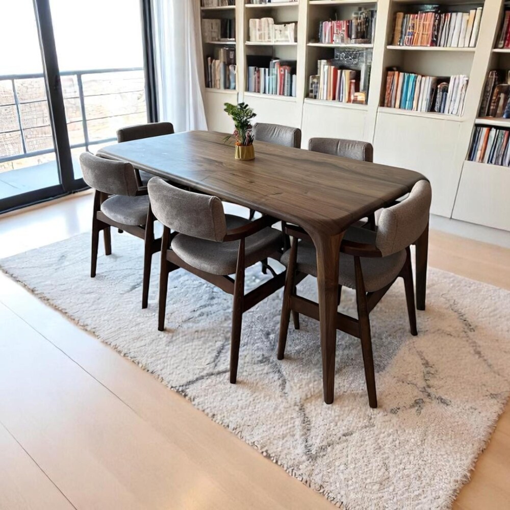 Custom Walnut Dining Table – Handcrafted Solid Wood Kitchen Table, Rustic & Modern Wood Furniture, Unique Contemporary Design - Image 8