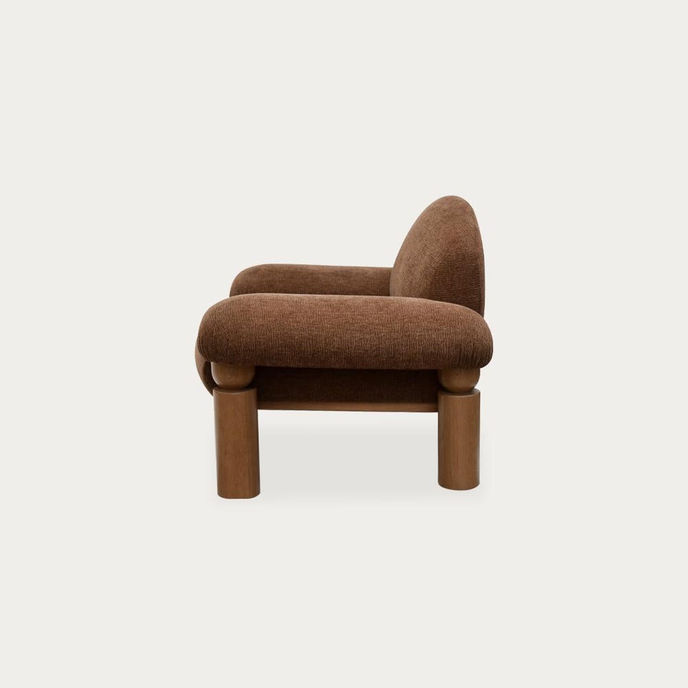 Memphis Style Armchair | Sculptural Lounge Chair with Solid Oak Legs | Modern 80s-Inspired Accent Chair | Natural Upholstery, No Assembly - Image 7