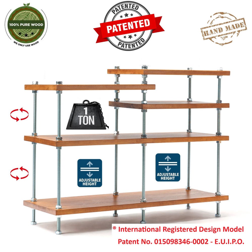 2 in 1 Rack, NEW Turntable Stand, Wood Furniture, Handmade Record Player Stand, Industrial Vinyl Table, Media Hifi TV Unit - Image 6