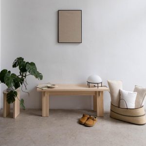 Solid wood entry bench, handmade, 120 cm - Begur medium