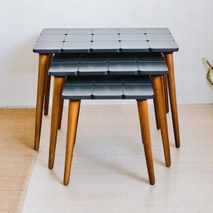 Modern Walnut Coffee Table with Mid Century Wooden Legs - Stylish Living Room Side Table, Housewarming Gift Furniture