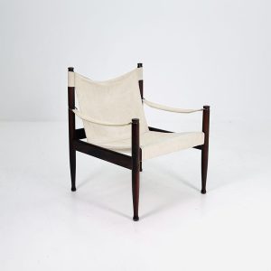 Mid century Danish Canvas Safari Chair by Erik Wørts for Niels Eilersen, 1960s Denmark