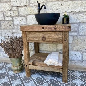 Reclaimed Bathroom Sink For Single Sink, Rustic Wood Bathroom Sink For Sink, Reclaimed Wood Sink Bathroom Rustic Sink