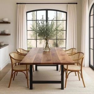 The Hepburn Dining Table, Rustic Kitchen Table, Solid Wood, Wooden Dining Table, Mid Century, Farmhouse, Dine Table