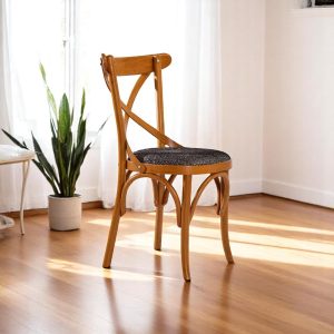 Solid Wood Dining Chair Handmade Rustic Modern Wooden Seat with Durable Finish Eco-Friendly Comfortable Seating