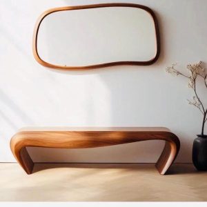 Real Walnut Wooden Bench, Modern Wooden Bench, Mid-Century Wooden Bench,  Entryway Wooden Bench,Home Decor Bench , Handmade Furniture Bench