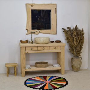 Rustic Bathroom Sink, Reclaimed Wood Live Edge Sink with Drawer Vanity Sink Farmhouse Bathroom Sink Wood Decor Gift Medieval Handmade