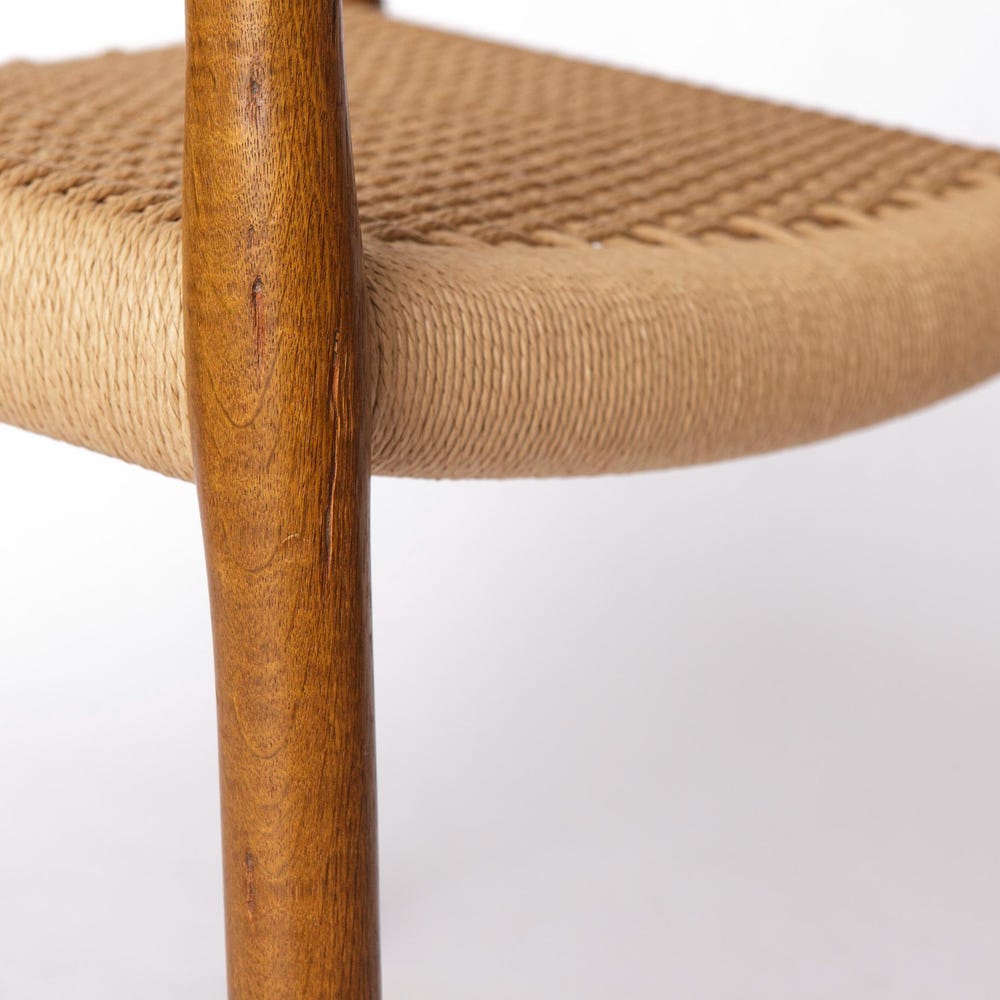 1 of 2 Vintage Niels Møller Model 84 Chair, Dyed Beech Wood – 1970s Danish Design, Danish Cord Seat - Image 9