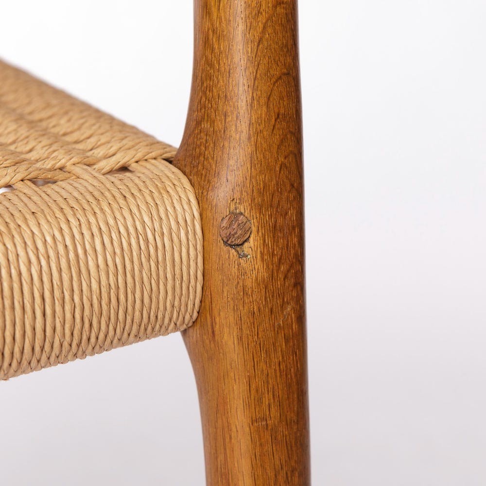 1 of 2 Vintage Niels Møller Model 84 Chair, Dyed Beech Wood – 1970s Danish Design, Danish Cord Seat - Image 10