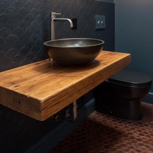 Handcrafted Bathroom Rustic Floating Vanity with Reclaimed Wood, Custom Natural Bathroom Vanity, Shelf Vanity, Handmade Bathroom Cabinet