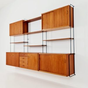 Mid century teak shelving unit by Hilker for Omnia, Germany 1960s