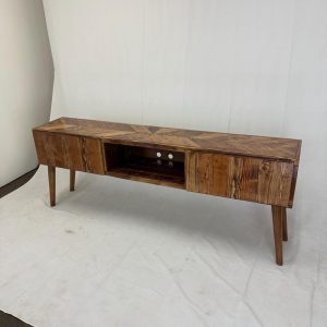 Ready to ship no substitutions available item heavily discounted 75 inch special walnut colored entertainment center with custom top