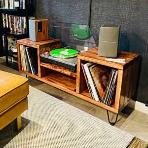 Records Storage Turntable and Vinyl Stand Record Turntable Shelf Home Theater Furniture Wooden Music Room Set up Redecorate Home