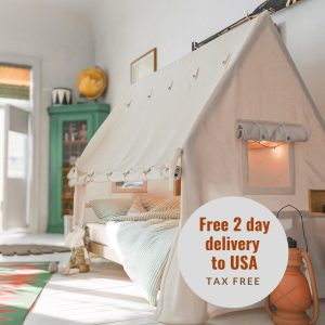 Montessori Bed Frame for Kids, Wooden Toddler Bed with Canopy ,Montessori Bed, Solid Wood, Twin Floor Bed, Gender Neutral Nursery Furniture,