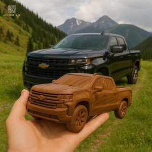 Custom Car Statue in Solid Wood – Hand-Carved Vintage Vehicle Model, Great Gift for Collectors & Car Lovers