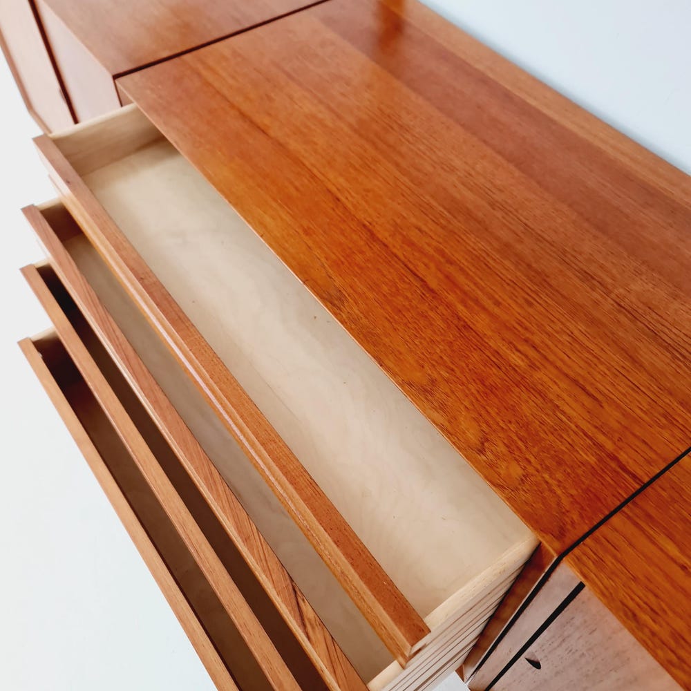 Big Mid century Danish Teak Wall Unit with 3 cabinets by Poul Cadovius for Cado, Denmark, 1960s - Image 6