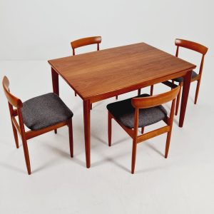 Danish Henning Kjaernulf rectangular teak table with two extension leaves, Denmark 1960s