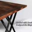 Detailed Wooden Table with Metal Legs, Premium Rustic Handcrafted Table for Farmhouse Kitchen-Patio, Custom Wood Table, Home & Office Table. - Image 2