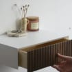 Minimalist fluted nightstand with walnut drawer - Image 2